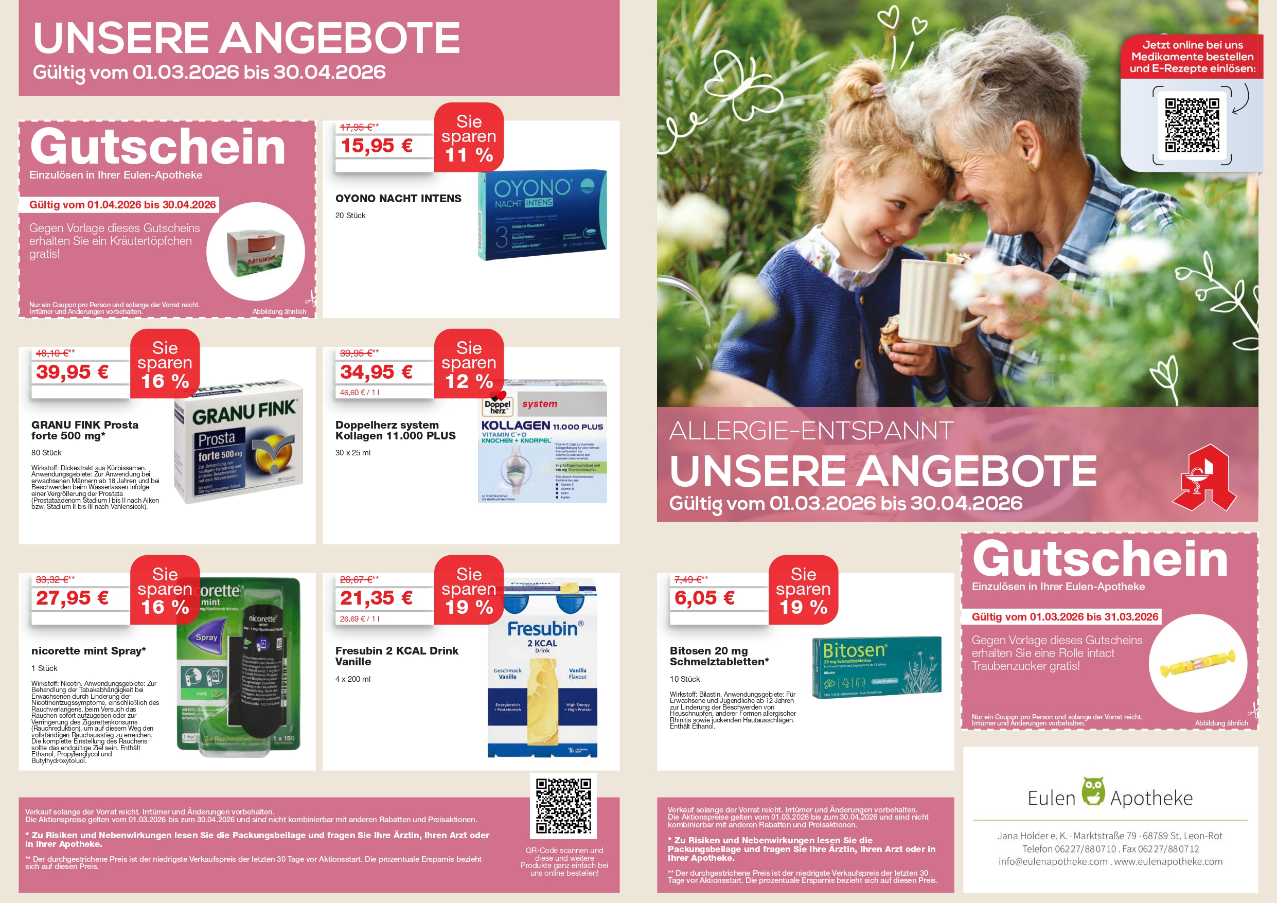Angebotsflyer März/ April 2026 Seite 1